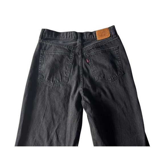 Levi's Premium Womens Sz 31 High Loose Flare Leg Trainwreck Black Denim Jeans - Picture 8 of 12